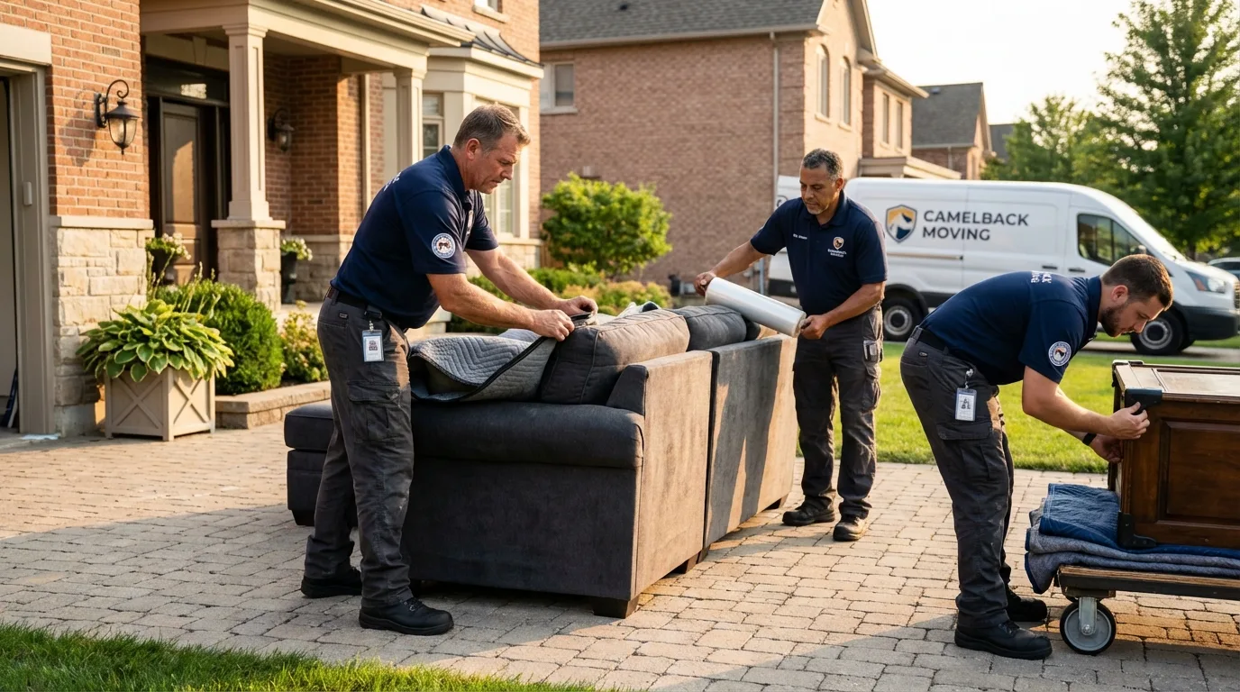Large estate moving crew wrapping furniture in Happy Camp, CA