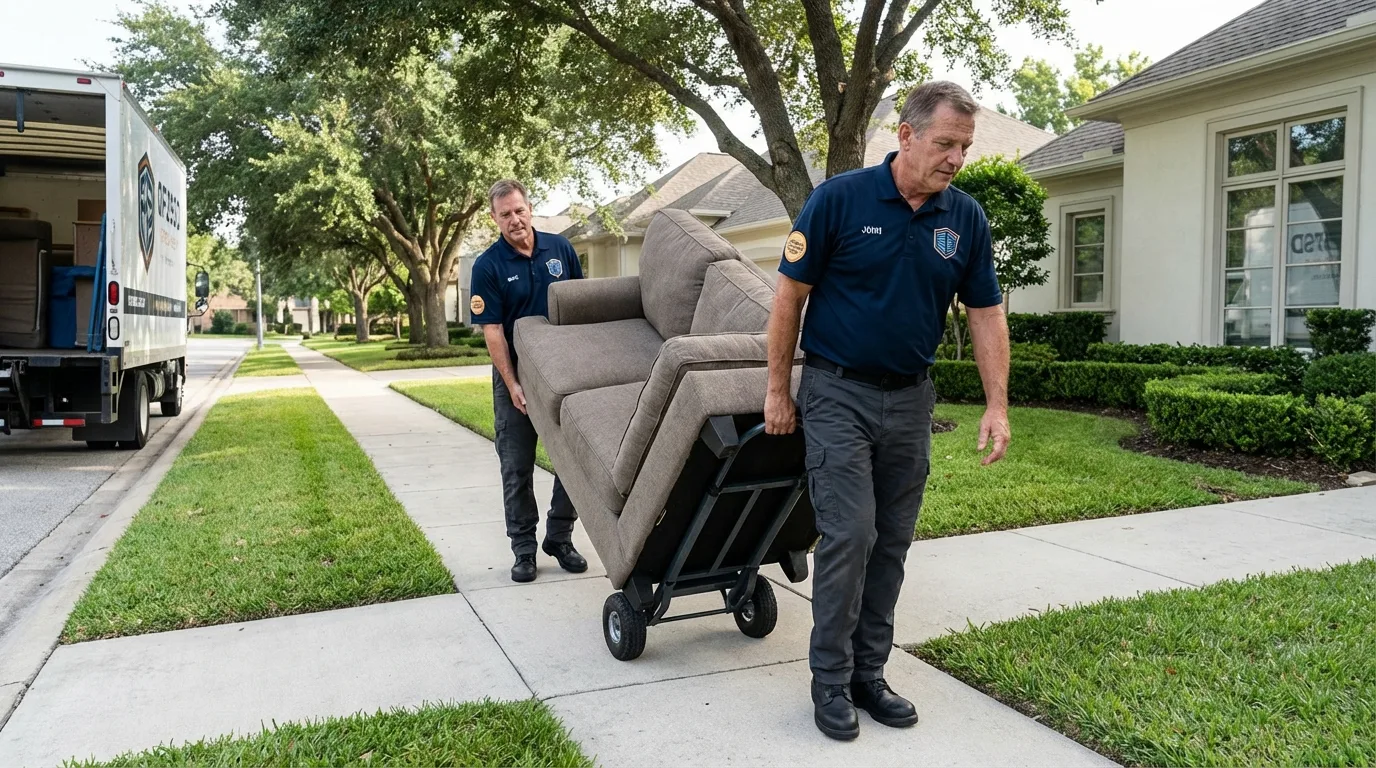 Local residential moving crew loading furniture in Happy Camp, CA